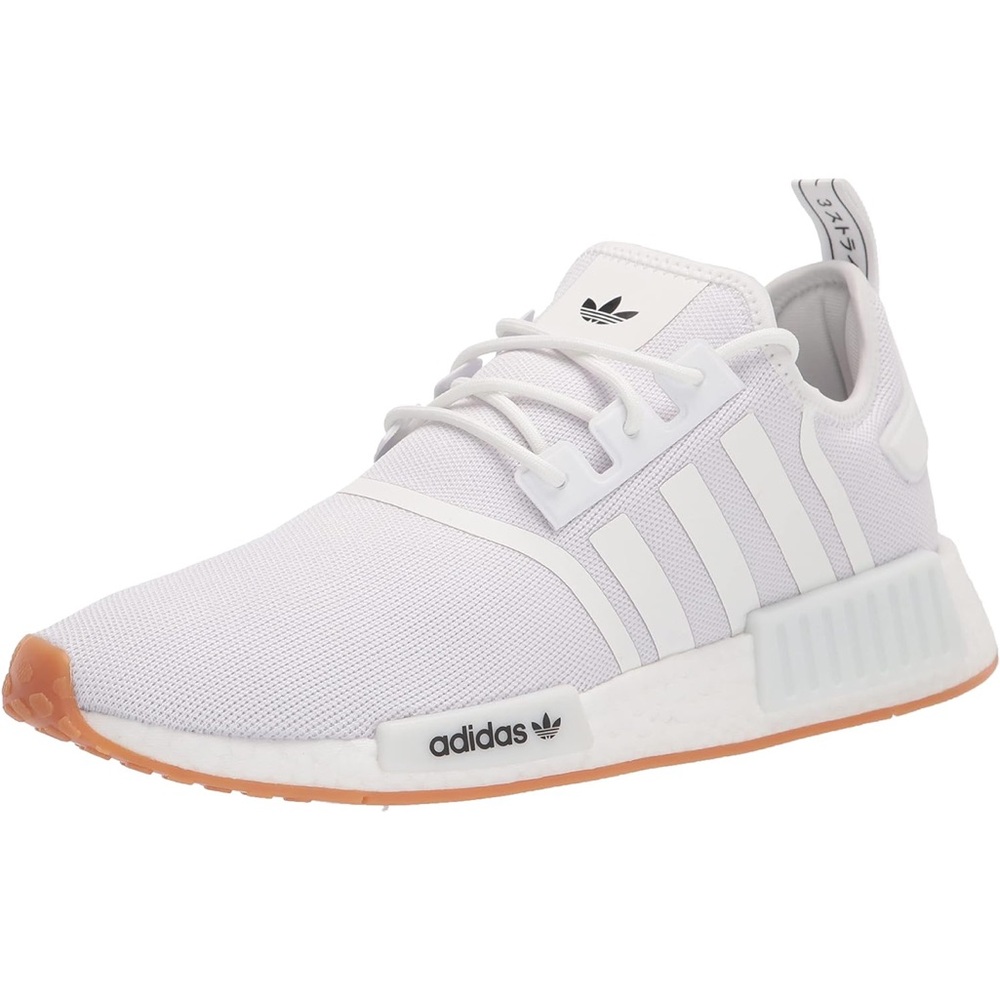 Adidas White NMD Sneakers with Tan Sole
